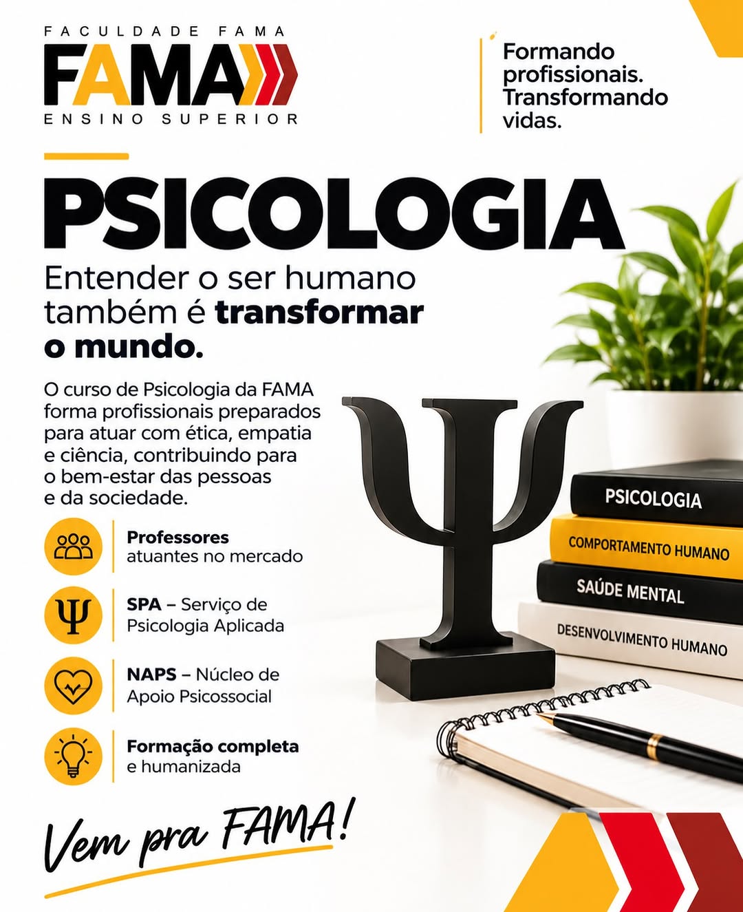 Post de Faculdade Fama