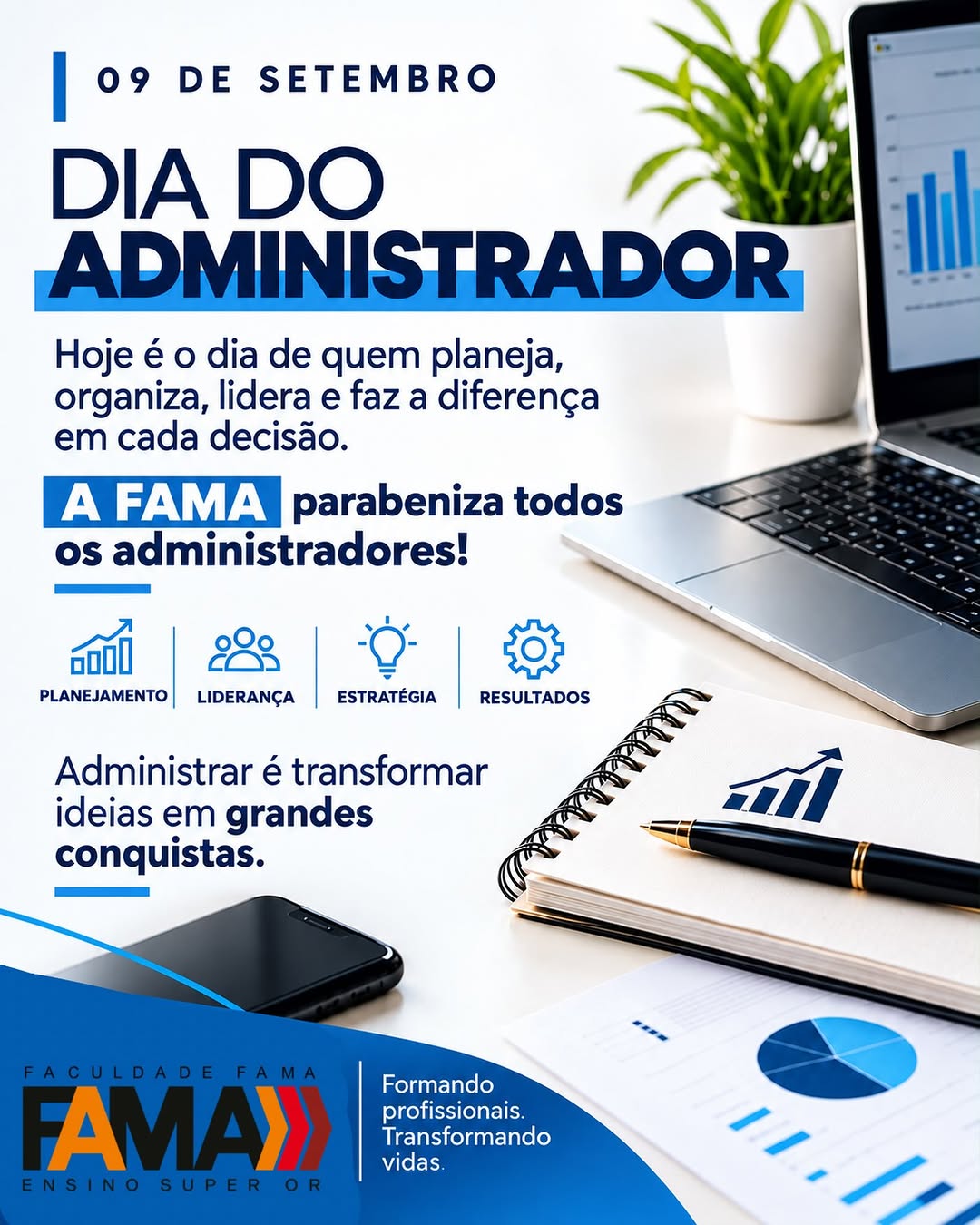 Post de Faculdade Fama