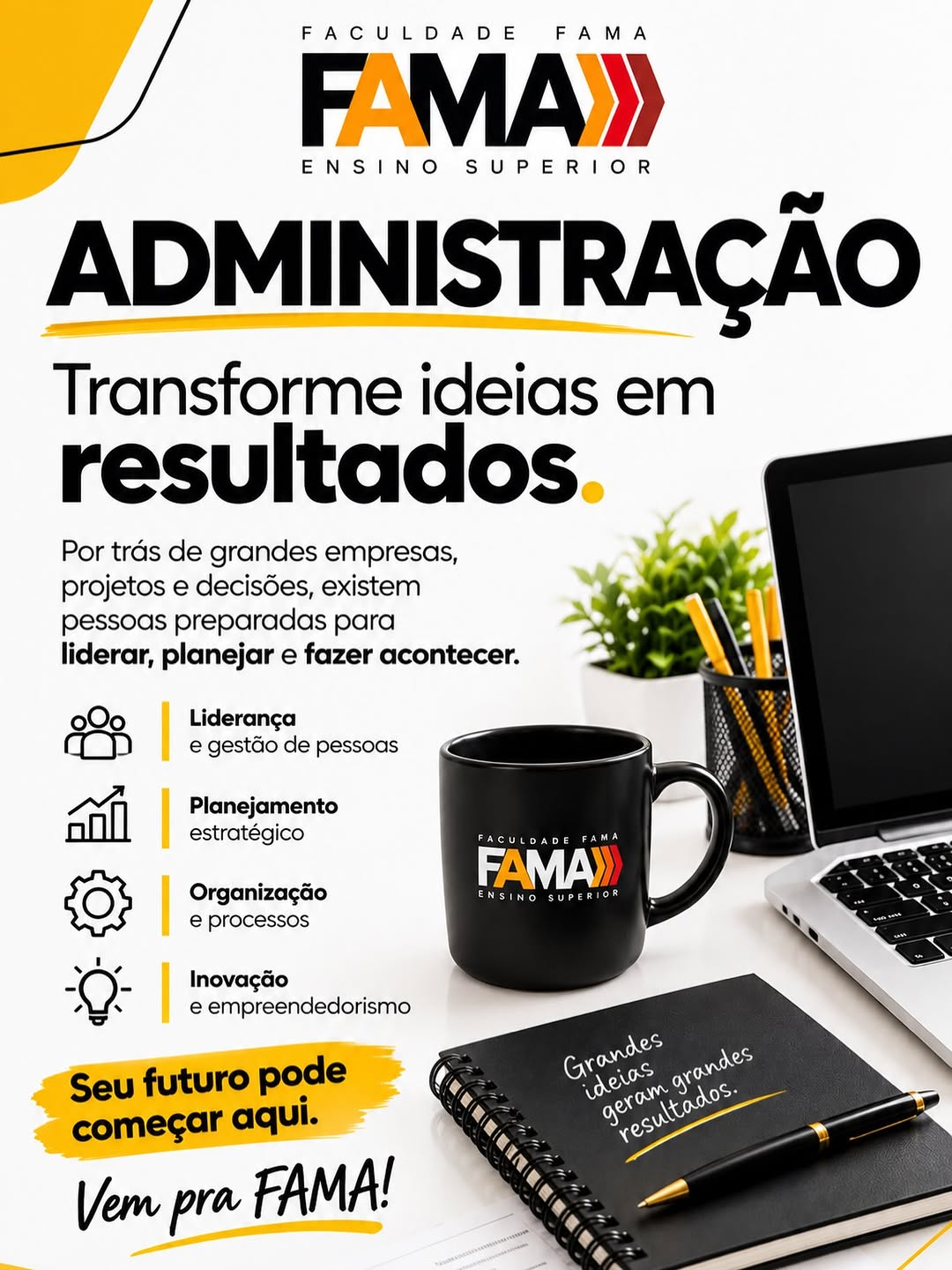 Post de Faculdade Fama