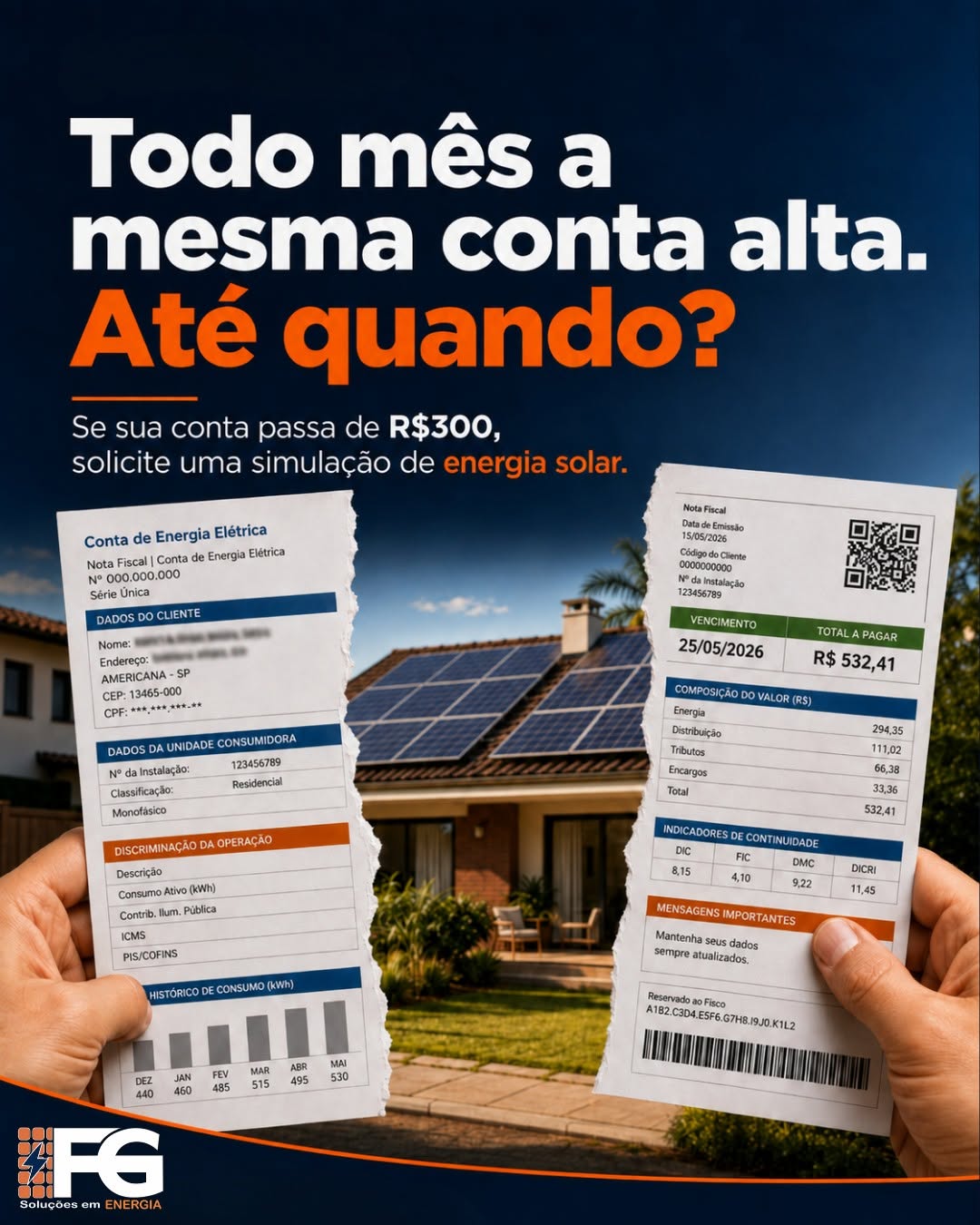 Post de FG Soluções em Energia