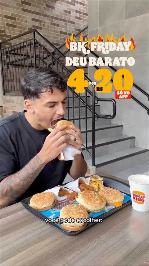 Post de Davi Francoso com Burger King Brasil