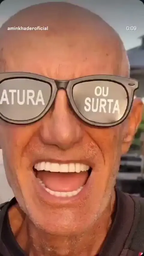 Post de Amin Khader com Flamengo