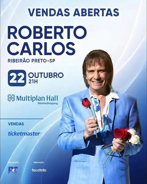 Post de Roberto Carlos com Ticketmaster Brasil