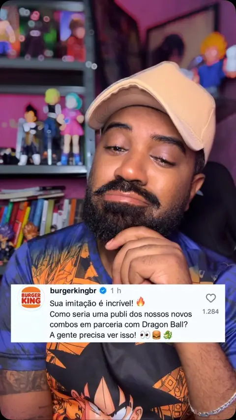 Post de Goku Mineiro (Johnnathan Silva) com Burger King Brasil